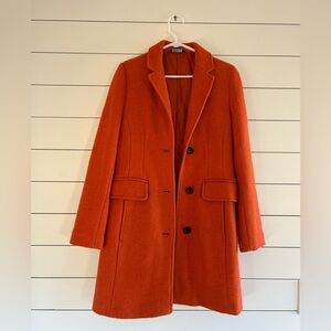 Orange wool mix coat in good condition
